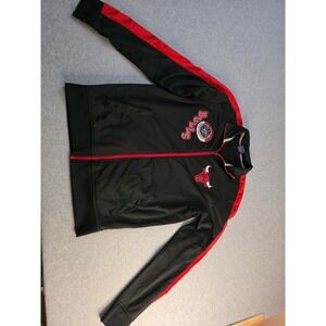 Chicago Bulls NBA Track Jacket Full Zip Black Red Men's Medium (has small tear.)